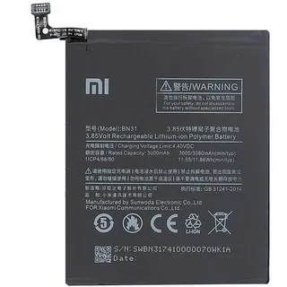 Ellenne Akku kompatibel mit XIAOMI BN31 für REDMI Note 5A - Mi 5X - A5 - AD Hohe Kapazität 3080MAH mit Montageset