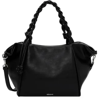 Shopper TAMARIS "Shopper TAS Keona", Damen, Gr. B/H/T: 50cm x 28cm x 17cm 0, schwarz (schwarz 100), Polyurethan, Taschen Shopper