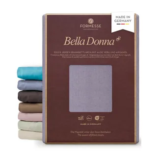 Formesse – Bella Donna Jersey. Edles Jersey-Spannbettlaken 180x190-200x220 cm - bis 30cm Höhe - 97% Baumwollzwirn, 3% Elastan, Aloe Vera und Arganöl/Spannbetttuch aus Deutschland - Amethyst