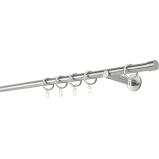 MYDECO Vorhangstange Cap 1-läufig Ø 20 mm 170 cm Silber