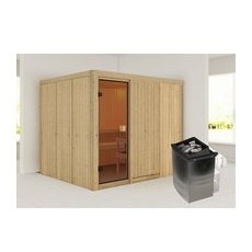 KARIBU Sauna »Nybro«, inkl. Saunaofen mit integrierter Steuerung, für 5 Personen - beige