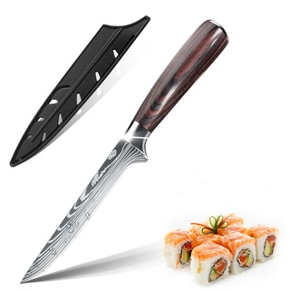 Zeng 15cm Filetiermesser Ausbeinmesser Kochmesser Messer Küchenmesser Scharfe Japanisches messer aus Deutschem Edelstahl, Ergonomischer Pakkawood Grifen für Haus und Restaurant