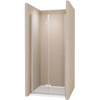 Emke Duschtrennwand Drehfalttür Chrom 90/185 cm , Glas , Rechteckig , 90x185 cm , Ce , Badezimmer, Baden & Duschen, Duschtüren