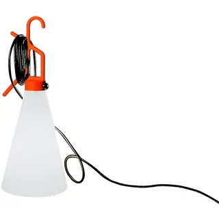 Flos Mayday Mehrzweckleuchte im Design von K. Grcic, Tragbare Lampe mit Kegelförmigem Schirm, Griff mit Schalter und Kabel 4850 mm, 220-250 V, 60 W, 220 x 530 mm, Farbe Orange [Energieklasse A+]