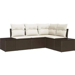vidaXL Gartensofa-set 4 pcs Braun Poly-Rattan - Braun