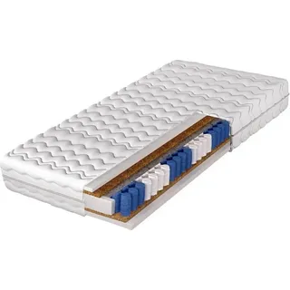 MIRJAN24 Beidseitige Federkernmatratze Atena 20 cm, Schaumstoff-Taschenfederkern-Kokosmatratze, Hypoallergene, 7 Härtezonen (Liegefläche: 140x200 cm)