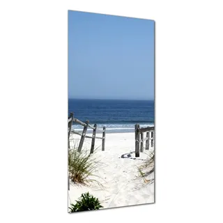 Wallario selbstklebende Duschrückwand 80 x 180 cm mit Motiv Blick auf Strand - Wandverkleidung mit Hochglanzlaminat in Glasoptik