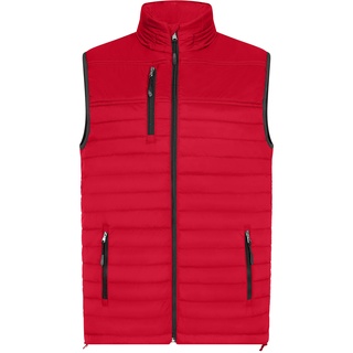 HRM Herren 1301 Hooded Performance Body Warmer I Fair Trade Outdoor Weste, 100 g/m2 I Aus 100% leichtem & robustem Polyamid, Rot, Small