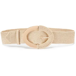LASCANA Taillengürtel "Stretchgürtel, Schmuckgürtel, elastischer Gürtel für Kleid & Overall" in moderner Bast-Optik mit Shaping-Effekt dank elastischem Material, beige