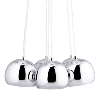 Relaxdays Pendelleuchte 7-flammig, Deckenleuchte, Deckenlampe, Hängelampe Metall, H x B x T: ca 132 x 56 x 56 cm, silber