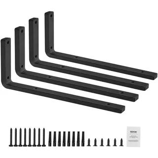 Vevor Regalhalterung, 410 x 155 x 35 mm, 4 Stück, robuste schwebende Regalträger, Halterungen für Regale, 10 mm dicke mattschwarze