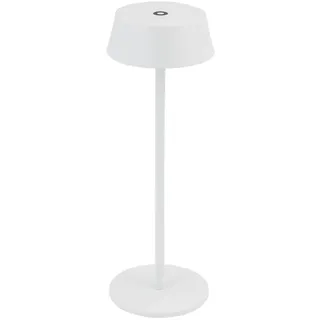 LED Akku Tischleuchte Aluminium Weiß 10 h IP54 3000 k h:32 cm Tischlampe Balkon