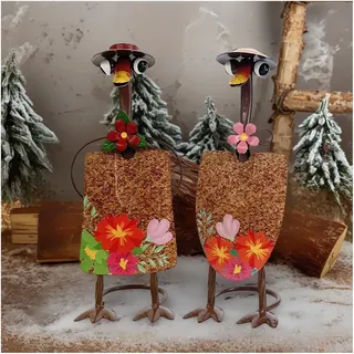 HONGLAND Gartenkunst aus Metall, Schaufeln, Ornamente, Enten-Gartenstatuen, Gartendekoration, Bauernhaus, Hof, Rasen, Weihnachtsdekoration, Einweihungsgarten, Geschenk, 2 Stück