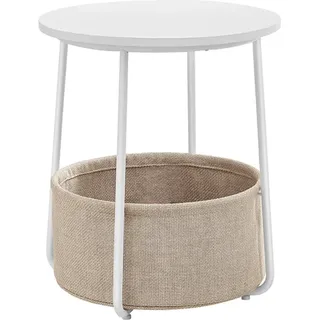 Klapptisch rund weiß 45x50cm - Weiß, Beige