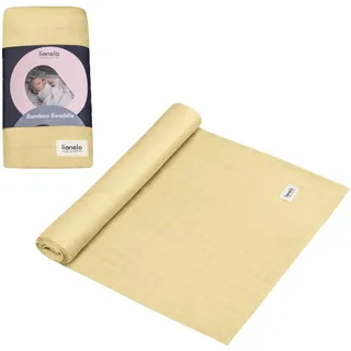 Lionelo Bamboo Swaddle Musselin-Babywickel, Babydecke Aus 100% Natürlicher Bambusbaumwolle, Größe 120 x 120 cm, Mulltücher, Kinderdecke, Angenehmes und Weiches Material