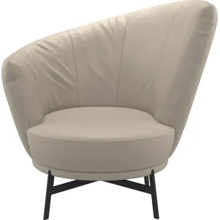 Musterring Drehsessel Kleo Leder/Polyester 97 x 95 x 88 cm Beige mit Drehfunktion um 360° inkl. Nierenkissen