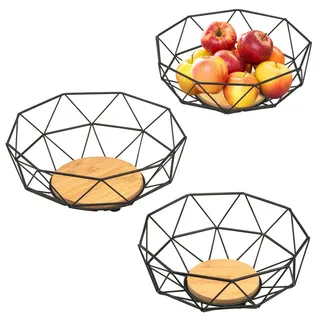 eluno Obstkorb, schwarz, Metall , 126 cm , Geschirr, Schalen & Schüsseln, Obstschalen