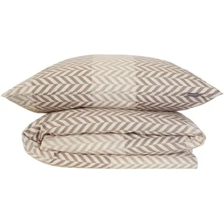 SCHIESSER Maribel Fischgrat Taupe 135 x 200 cm + 80 x 80 cm