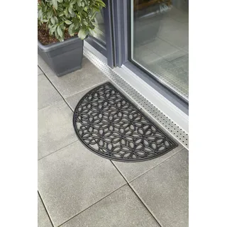 Andiamo Fußmatte Nabucco pflegeleichte Türmatte aus rutschhemmendem Gummi 45 x 75 cm halbrund schwarz