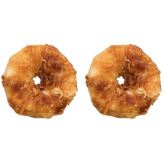 TRIXIE zuckerfreier und glutenfreier Hühnchen Kauring Denta Fun Chicken Chewing Rings, ø 6 cm, 2 St./110 g - 31332 (Packung mit 2)