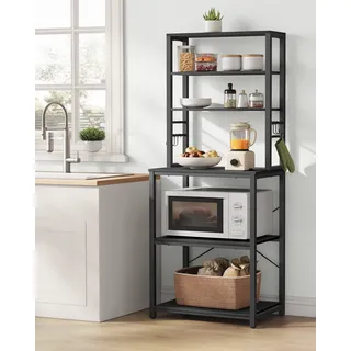 VASAGLE Küchenregal, Standregal, 40 x 60 x 167 cm, Anthrazitgrau-Tintenschwarz - Schwarz