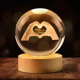 TUZELIYA Schön DASS Es Dich Gibt Kristall Glaskugel Geschenke für Frauen Freundin Frau Mama Oma - Dankeschön Geschenk Personalisiert Geschenk für Geburtstag Hochzeit Weihnachten