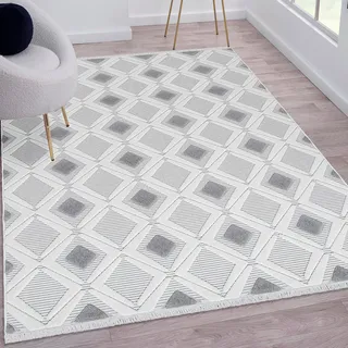 Sehrazat Teppich »Scandi 9830«, rechteckig, 10 mm Höhe, Kurzflor, 3 D Effekt Optik, Hoch Tief Struktur, Wohnzimmer Sehrazat creme-grau B: 200 cm   1 St.