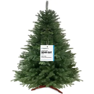 Weihnachtsbaum künstlich 90cm 100% PE Spritzguss - TESTSIEGER - Naturgetreu, dichte Zweige, Künstlicher Weihnachtsbaum mit Holzständer und Aufbewahrungstasche – Tannenbaum künstlich von Pure Living