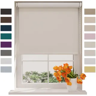 DTCH® Verdunkelungsrollo, schneeweiß, 140 x 190 cm | Für Fenster, 100% verdunkelnd, Wand- oder Deckenmontage, Klemmfix separat erhältlich, Breiten bis 240 cm, kindersicher