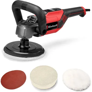 Einhell Polier- und Schleifmaschine CC-PO 1100/150 CE 2093250, 1100 W, Ø 150 mm Polierteller, Drehzahlelektronik 500 - 3.500 min-1, Konstantelektronik, Kletthaftung, inkl. Zubehör)