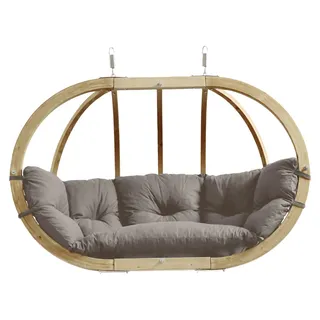 Amazonas AZ-2030842 - Hängesessel Ei-Form - Mit Ständer - Indoor/Outdoor - Graubraun - Polyester - 200 kg - Taupe