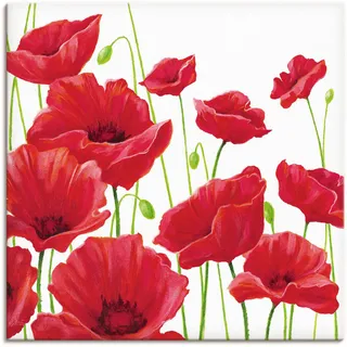 ARTland A. S.: »Rote Mohnblumen, Produkt:Leinwand, Größe (HxB):70x70 cm / Leinwand - rot