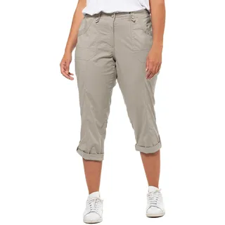 Ulla Popken Damen 7/8-Cargohose PANTS, kitt, W50 / L32