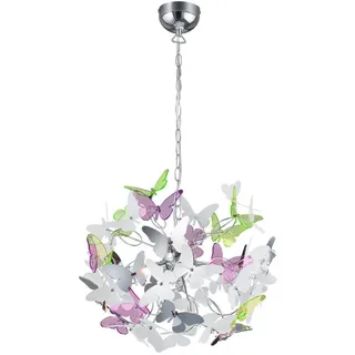 Kinderhängeleuchte , Grün, Lila, Weiß, Chromfarben , Metall, Kunststoff , Kugel , 150 cm , Lampen & Leuchten, Innenbeleuchtung, Kinderzimmerlampen, Kinderhängeleuchten