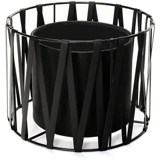 Lampenschirm Design Schwarz für E27-Fassung für Tischleuchte Nachttischlampe Stoff Zylinder Ø18cm H:18cm kleiner Leuchtenschirm Ersatzschirm