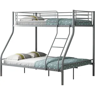 Trixie Etagenbett 90x200 und 140x200 - Metall - matt grau - Grau