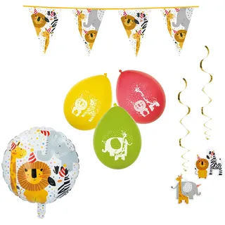 Boland - Safari Deko Set, Party Deko, Dekoration, Tiere, Wimpelkette und mehr, Geburtstag, Kindertag