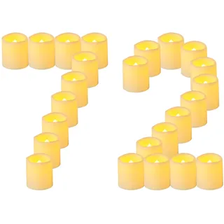 Yakpo 72 Stück 3,8 cm x 4,6 cm große Votiv-Teelichter, batteriebetrieben, flammenlos, flackernde LED-Teelichter, elektrisch flackernde Halloween-Kürbiskerzen für Hochzeitsdekorationen im Mittelpunkt