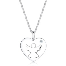 Bild von Halskette Damen Herz Schutzengel Diamant (0.03 ct.) in 925 Sterling Silber