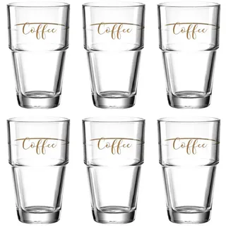 Leonardo Latte-Macchiato-Set , Braun , Glas , 6-teilig , Gläser, Tee- & Kaffeegläser