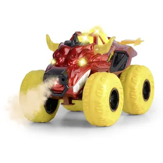 DICKIE Toys - Flaming Fire Monster Auto (25 cm) - großer Monstertruck ab 3 Jahre mit Licht und Sound, rot