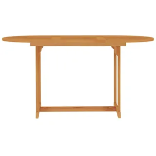 vidaXL Gartentisch 150x90x75 cm Teak Massivholz - Weiß