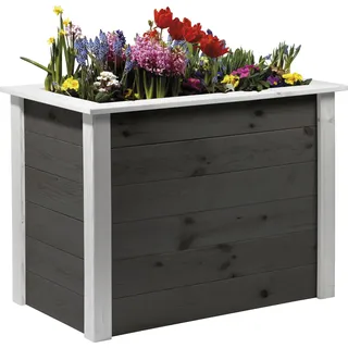 Dobar Hochbeet Two-Tone 108 x 65 x 80 cm Grau-Weiß