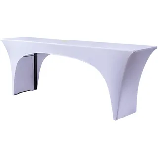 EBETA E Elastisch Biertischhussen Biertisch-Auflage & Tischdecke für 70cm Breite Bierzeltgarnitur Stretch Hussen für Festzeltgarnituren Hussen (Weiß, für 70cm Tisch)