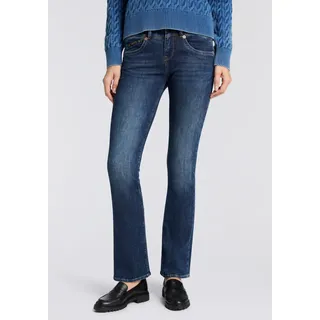 Bootcut-Jeans HERRLICHER "Pearl Boot Denim Light", Damen, Gr. 33, Länge 34, blau (mysterious), Denim/Jeans, Obermaterial: 98% Baumwolle, 2% Elasthan, slim fit knöchellang, Jeans Bootcut-Jeans, im Five-Pocket Style