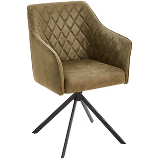 Livetastic Armlehnstuhl , Olivgrün , Holz, Metall, Textil , Pappel , Sperrholz , Füllung: Schaumstoff , eckig , 61x91x58 cm , inklusive Armlehnen , Esszimmer, Stühle, Polsterstühle