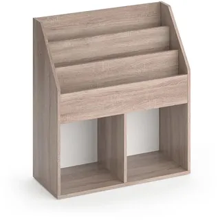 Vicco Bücherregal Luigi Sonoma 72 x 79 cm , Sonoma Eiche , Holzwerkstoff , 5 Fächer , Rechteckig , 72x79x30.7 cm , Wohnzimmer, Regale, Bücherregale