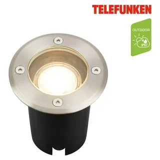Boden-Einbauleuchte IP67 1-flammig Ø 10/9 cm Baxa rund edelstahlfarben 230V - Silber