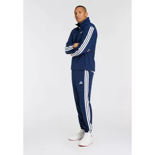 Trainingsanzug ADIDAS SPORTSWEAR "3-STREIFEN WOVEN", Herren, Gr. XXL, blau (dunkelblau), Obermaterial: 100% Polyester, Sportanzüge Trainingsanzug, zweiteiliges Set, aus Polyester, mit durchgehendem Reißverschluss