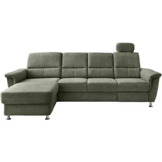 Livetastic Ecksofa , Grün , Textil , Uni , Ottomane links, L-Form , 292x165 cm , Made in Eu , Relaxfunktion, seitenverkehrt erhältlich, Rücken echt, USB-Anschluss, Herz-Waage-Funktion, USB-C-Anschluss , Wohnzimmer, Sofas & Couches, Wohnlandschaften, Ecksofas
